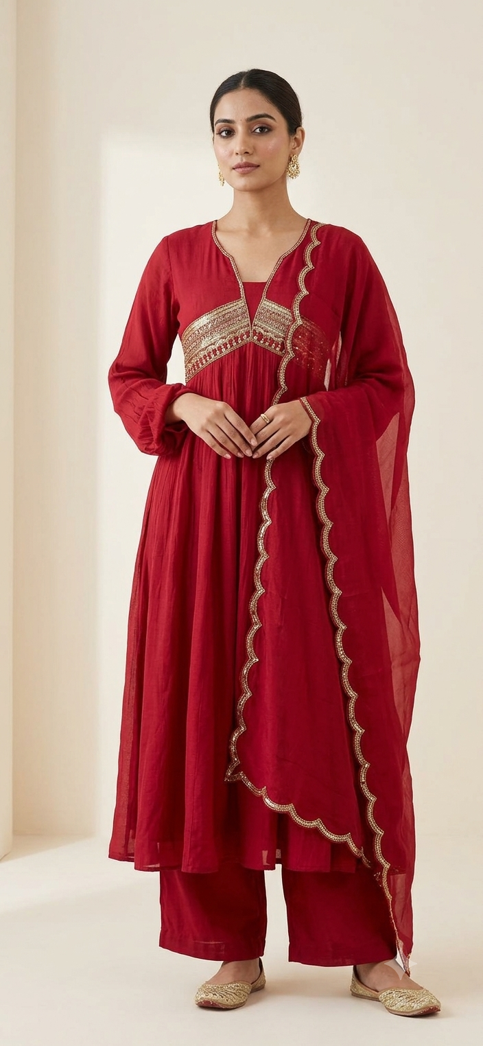 Noor-e-Surkh Anarkali Kurta Set